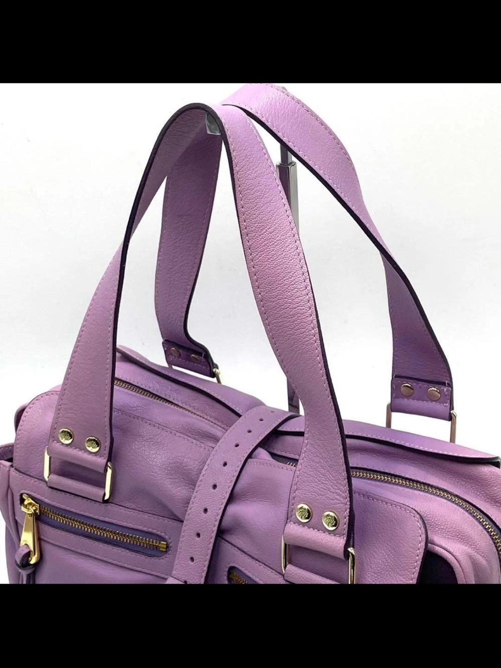 Mulberry Lavender Leather Shoulder Bag with Gold Hardware - Picture 8 of 14